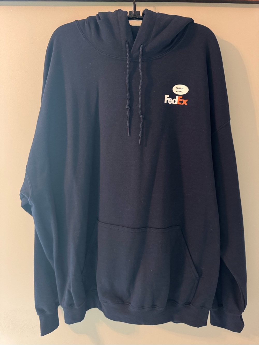 Gildan Navy Hoodie with FedEx Logo